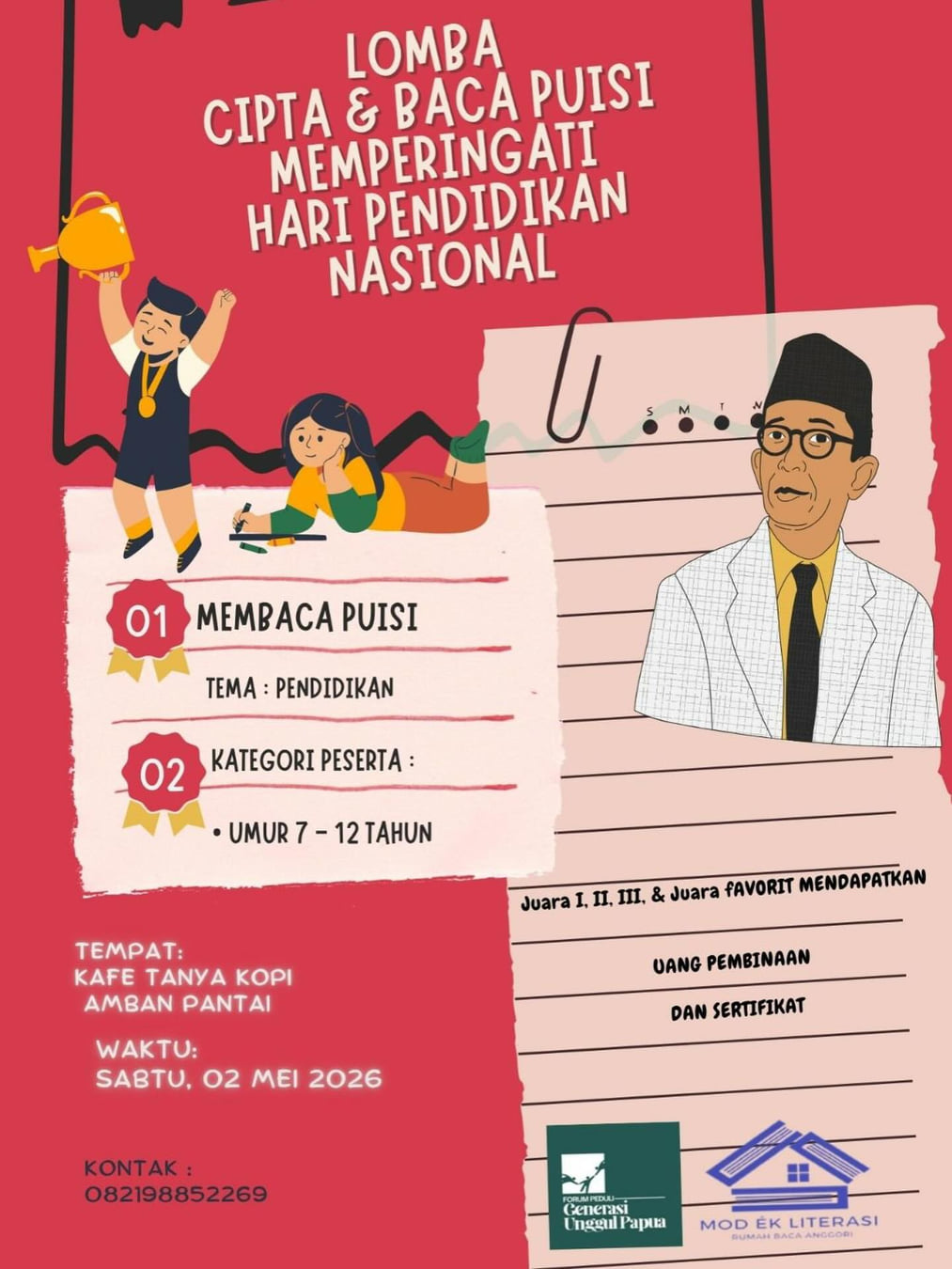 Lomba Cipta & Baca Puisi Memperingati Hari Pendidikan Nasional - Poster 2