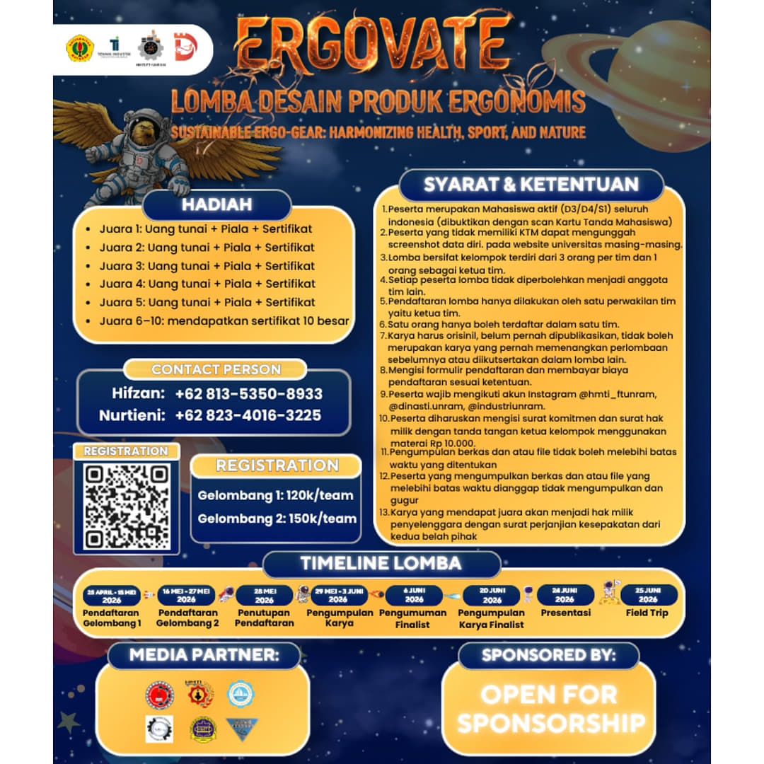 ERGOVATE 2026 - Lomba Produk Desain Ergonomis - Poster 2