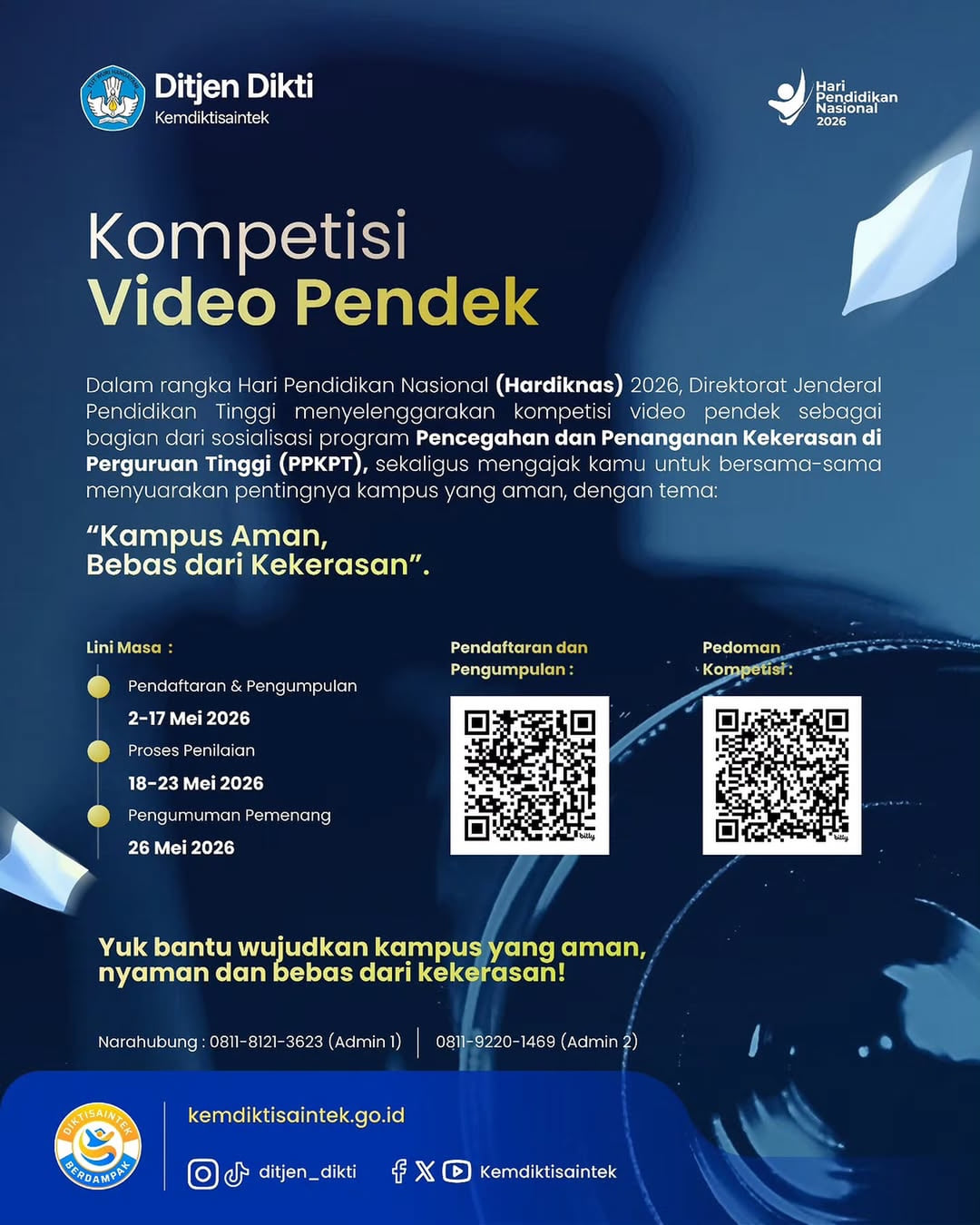 Kompetisi Video Pendek Pencegahan dan Penanganan Kekerasan di Perguruan Tinggi (PPKPT) - Poster 2