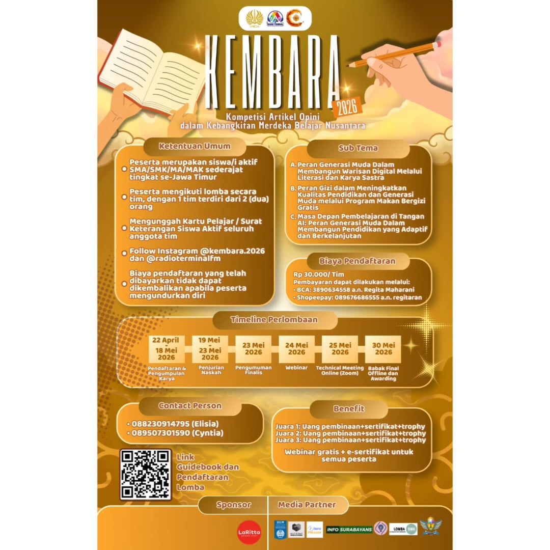 Kompetisi Artikel Opini KEMBARA 2026 - Poster 2