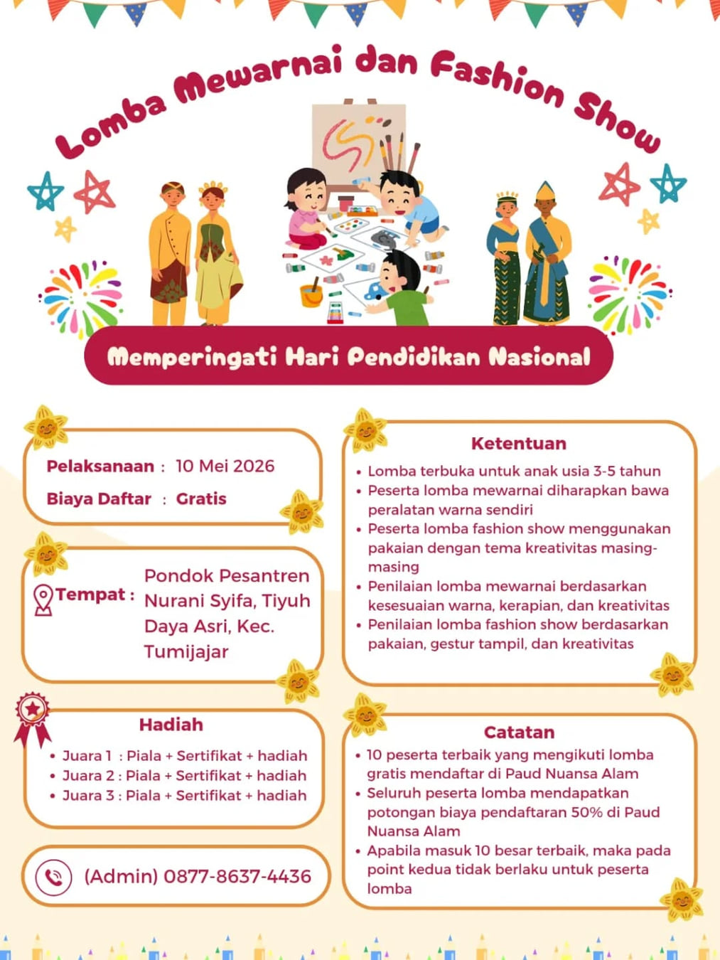Lomba Mewarnai dan Fashion Show Memperingati Hari Pendidikan Nasional - Poster 2