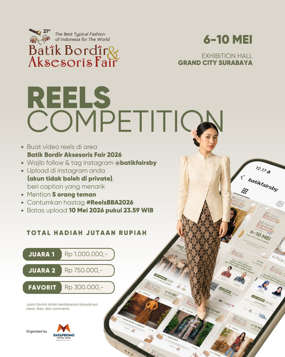 Reels Competition Batik Bordir & Aksesoris Fair 2026 - Poster 2