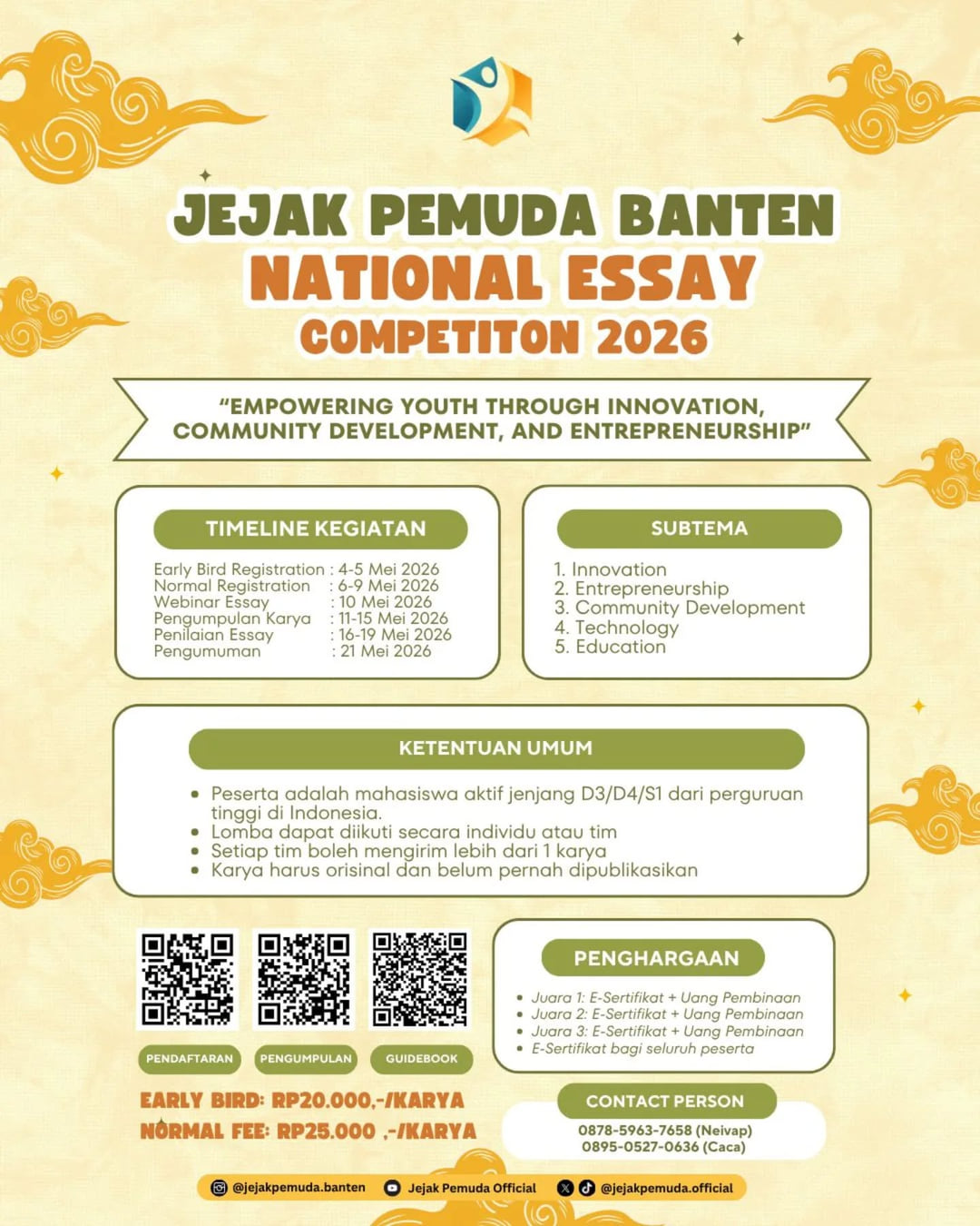 Jejak Pemuda Banten - National Essay Competition 2026 - Poster 2