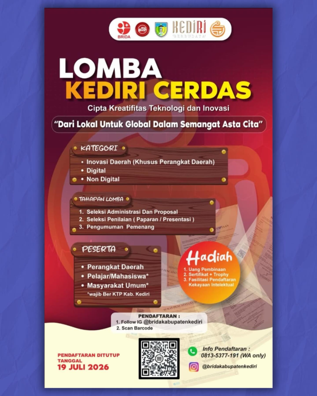 Lomba Kediri Cerdas 2026 - Poster 2