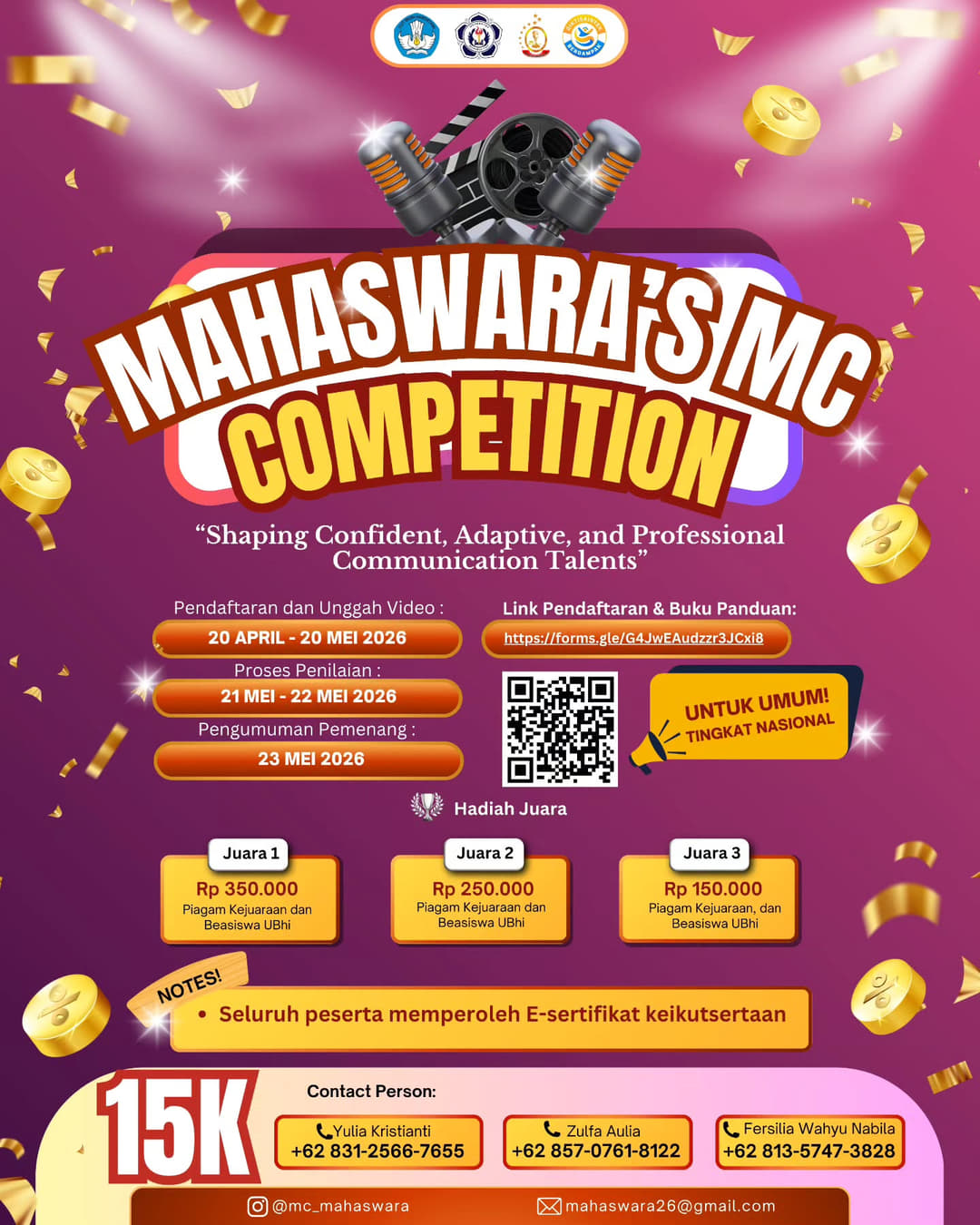 MAHASWARA'S MC COMPETITION - Poster 2