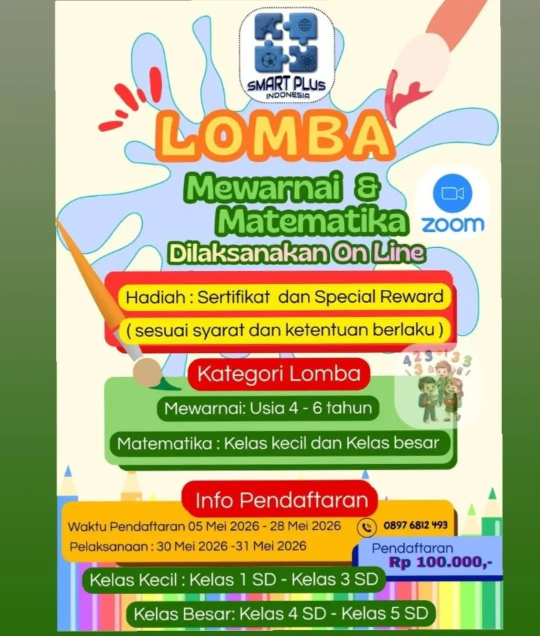 Lomba Mewarnai & Matematika Smart Plus Indonesia - Poster 2