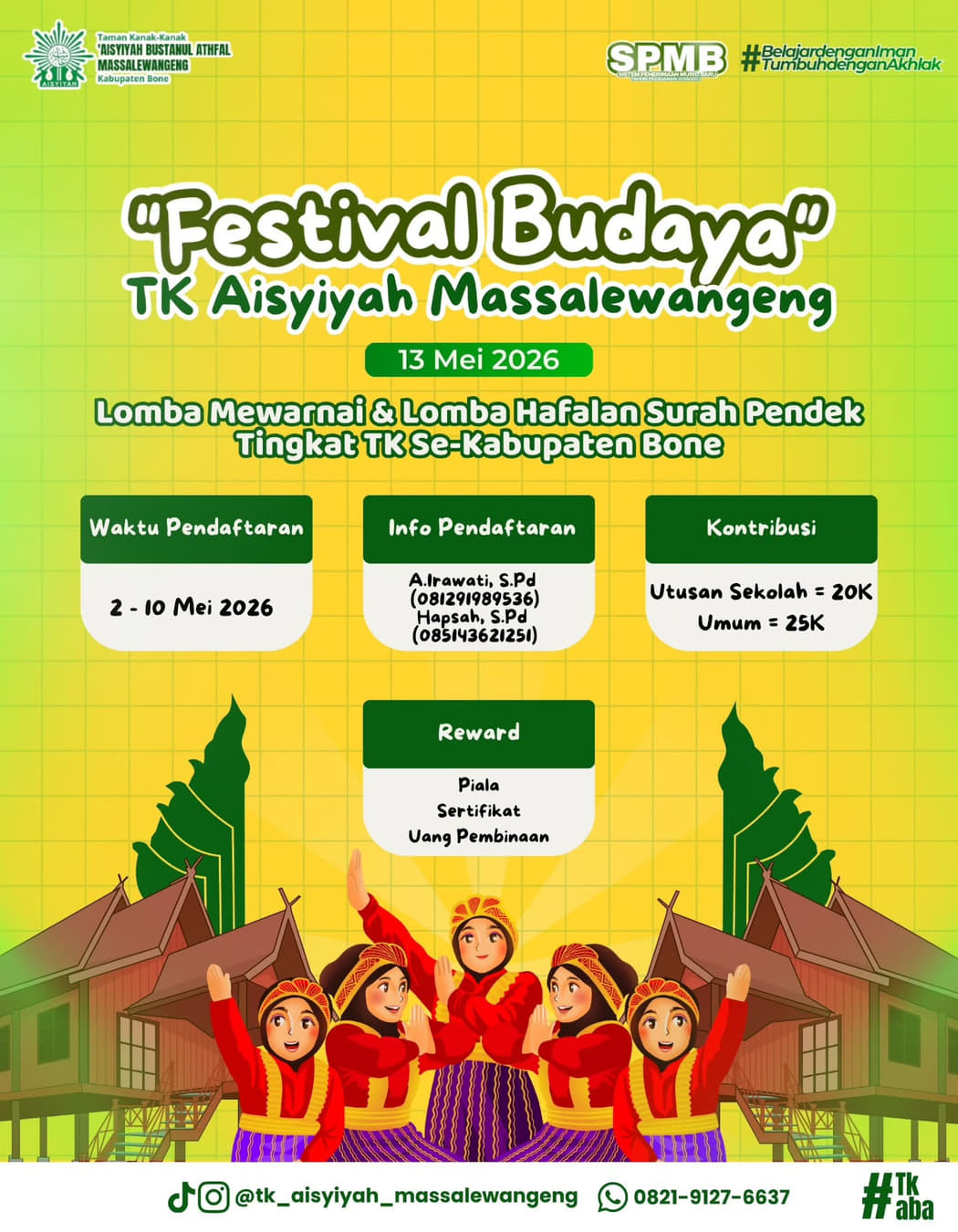 Festival Budaya TK Aisyiyah Massalewangeng (Lomba Mewarnai & Lomba Hafalan Surah Pendek) - Poster 2