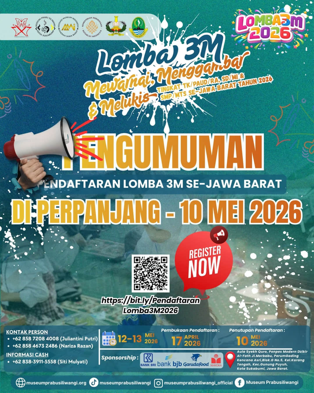 Lomba 3M (Mewarnai, Menggambar & Melukis) Se-Jawa Barat 2026 - Poster 2