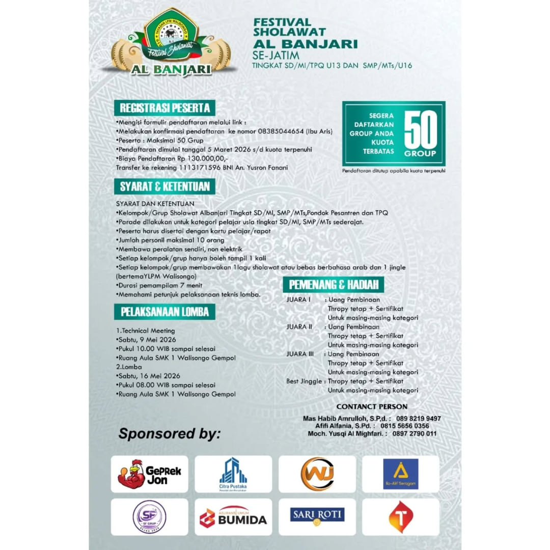 Festival Sholawat Al Banjari Se-Jatim - Poster 2