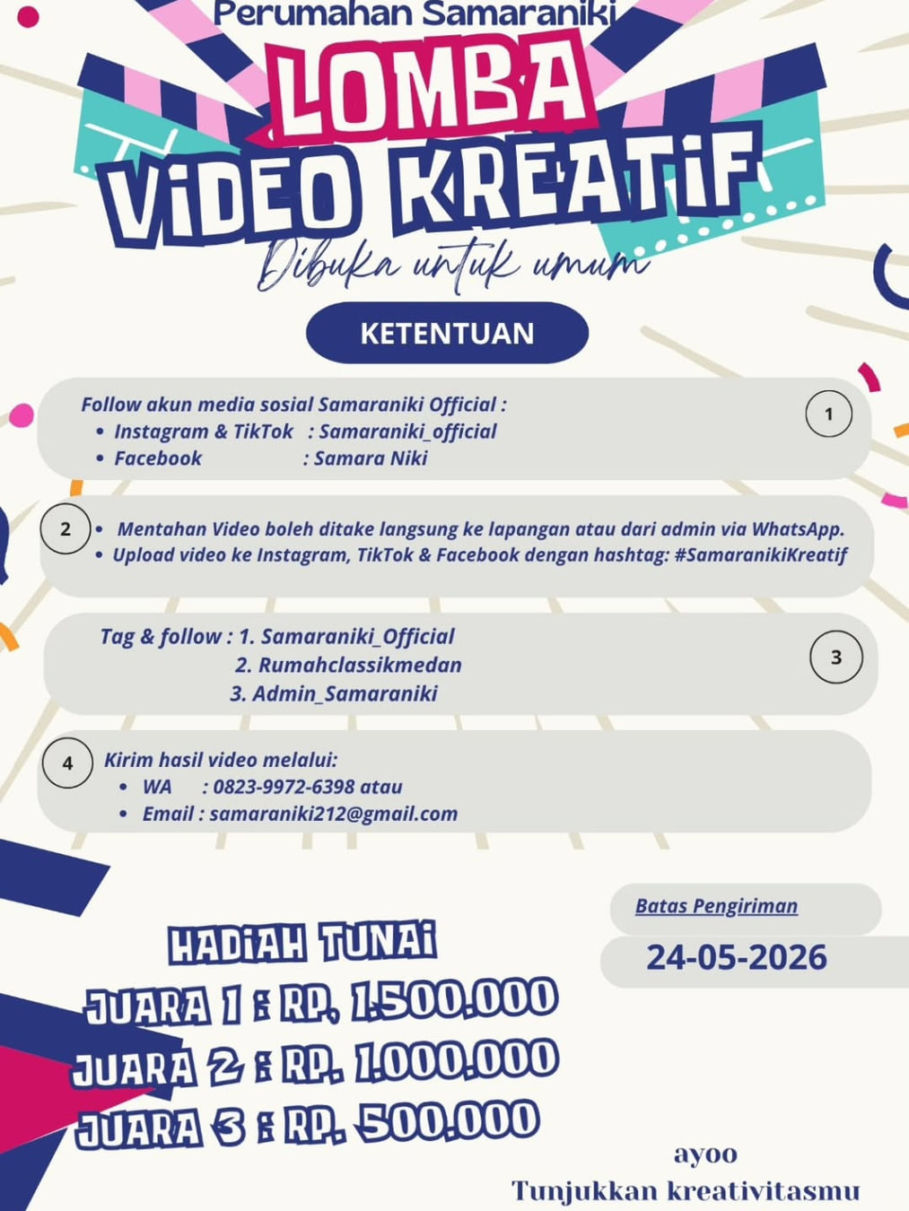 LOMBA VIDEO KREATIF SAMARANIKI - Poster 2