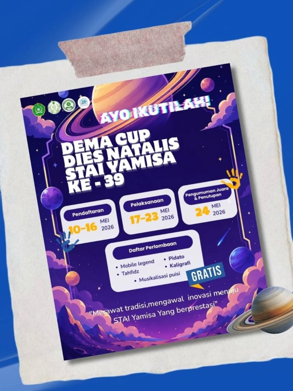 DEMA CUP DIES NATALIS STAI YAMISA KE-39 - Poster 2